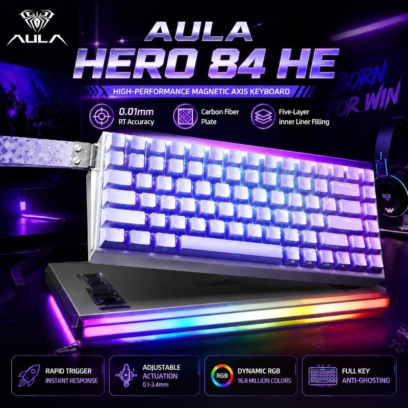 Gaming Keyboard He - AULA HERO84 Magnetic Gaming Mechanical Keyboard