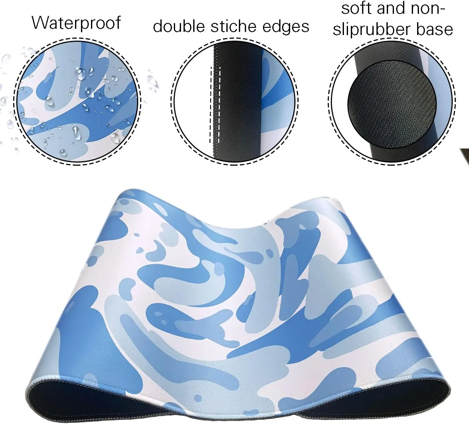 Light Blue Camo Swirl Pattern  - Gaming Keyboard Blue review and price