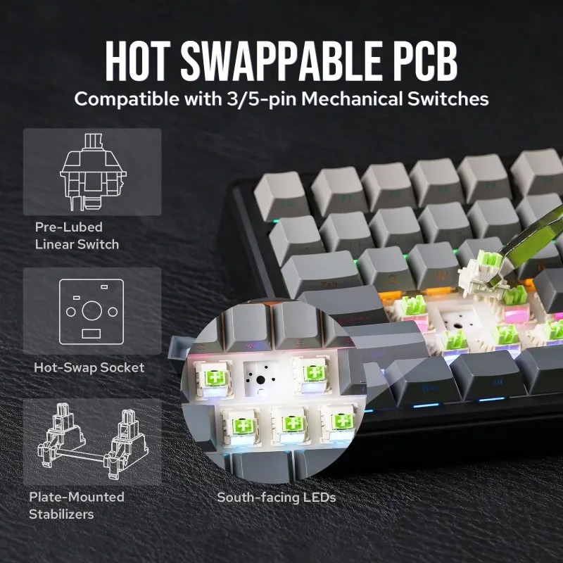 AULA F75 Max Mechanical Keyboa - Gaming Keyboard He review and price