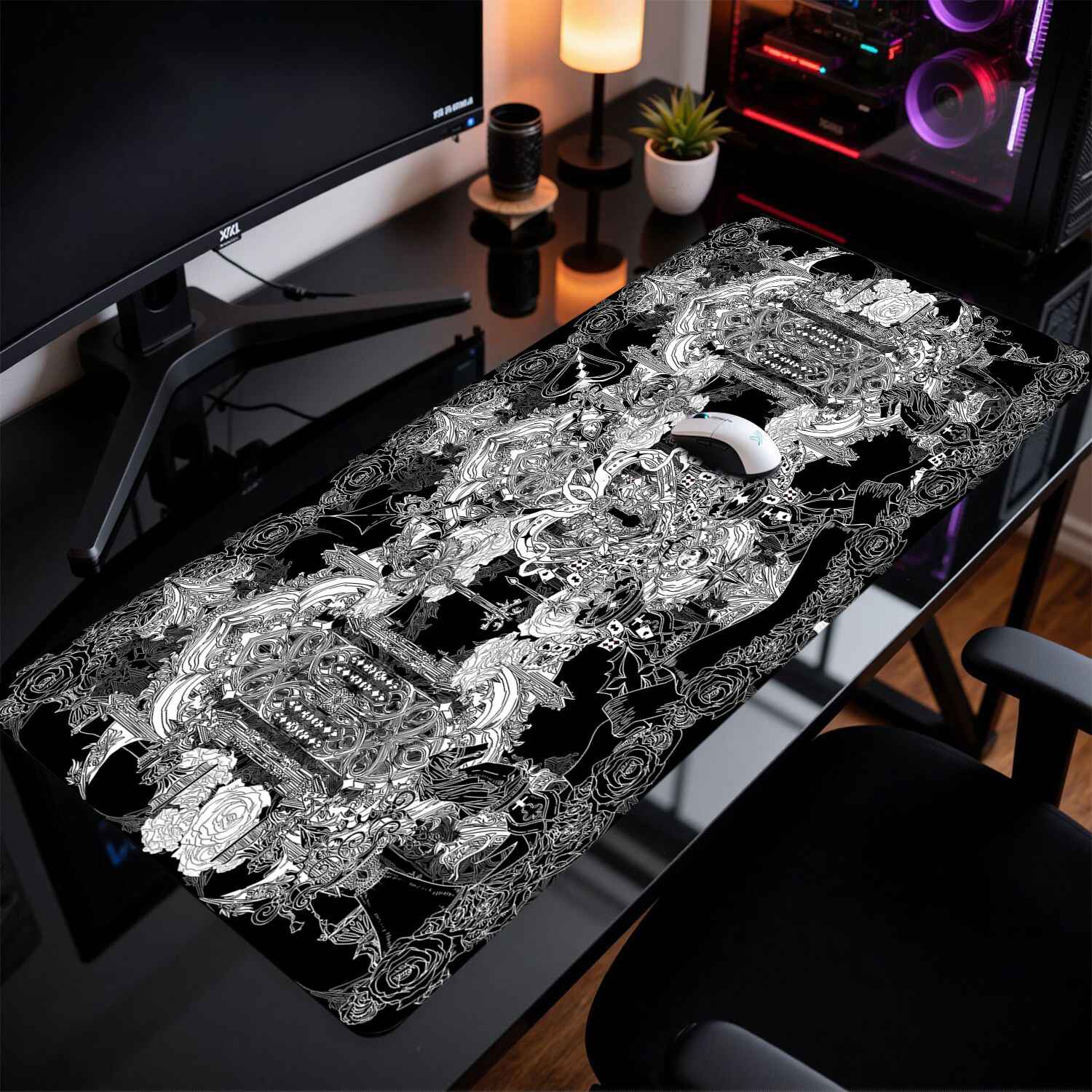 Divine Realm Gothic Building M - Gaming Keyboard And Mouse Pad review and price