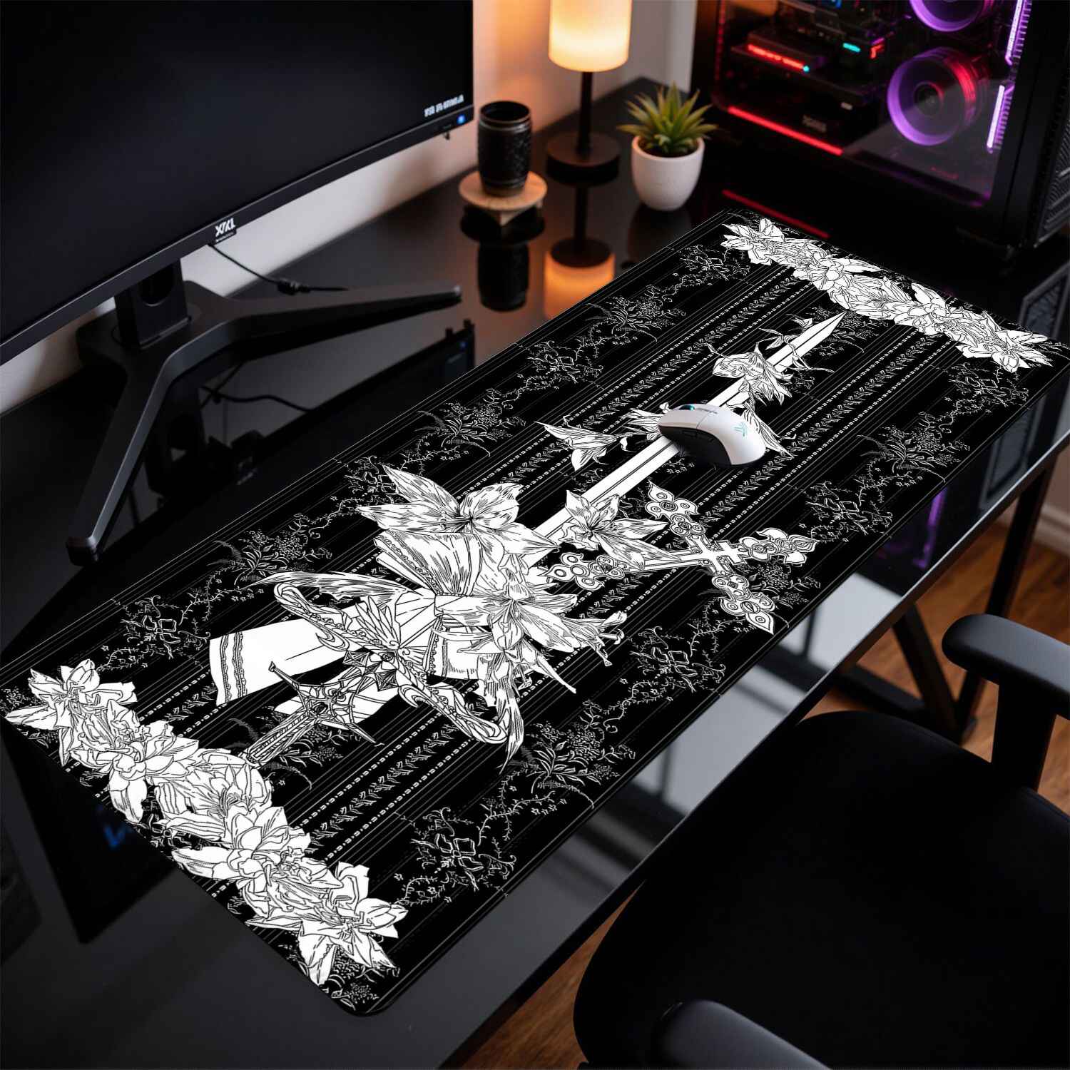 Divine Realm Gothic Building M - Gaming Keyboard And Mouse Pad review and price