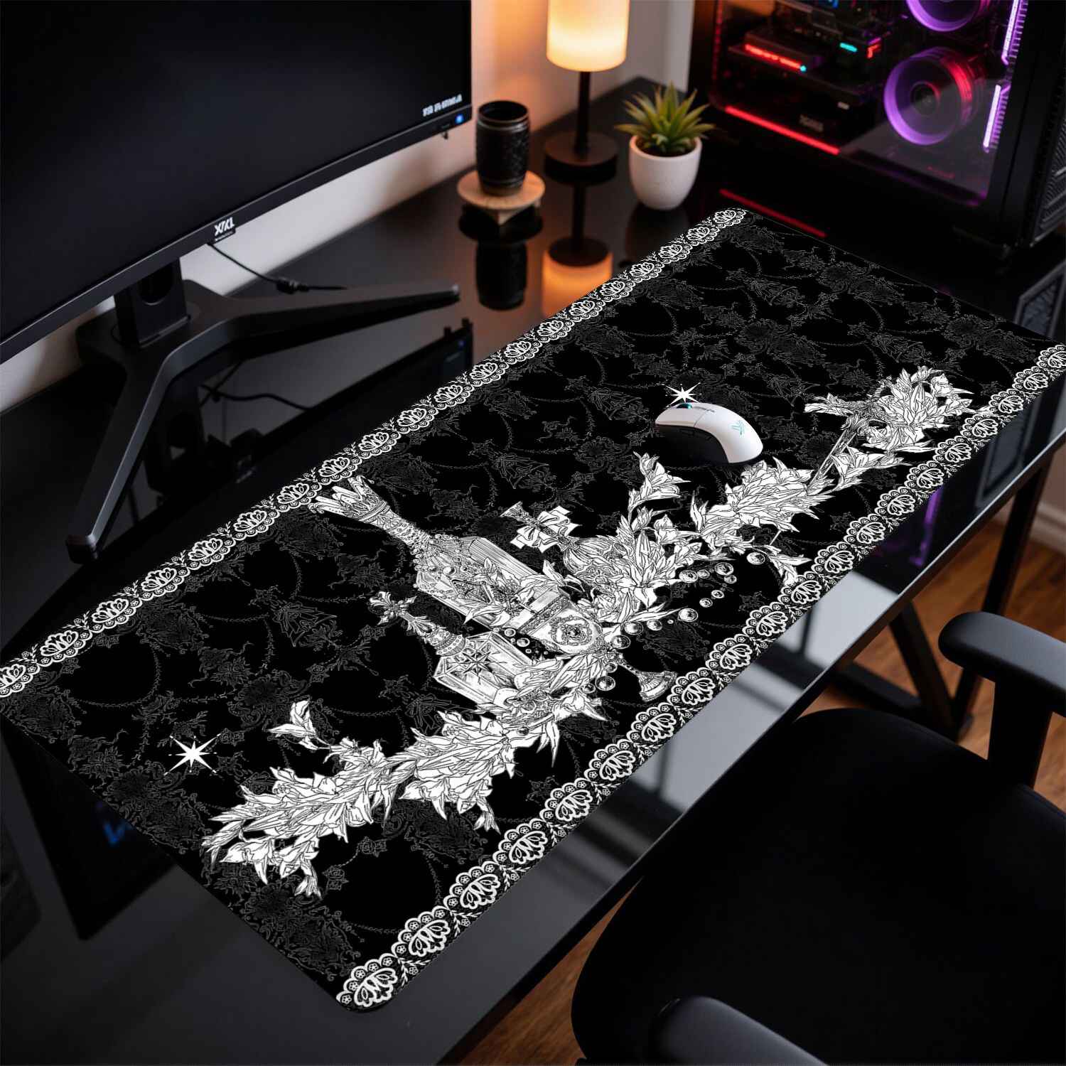 Divine Realm Gothic Building M - Gaming Keyboard And Mouse Pad review and price