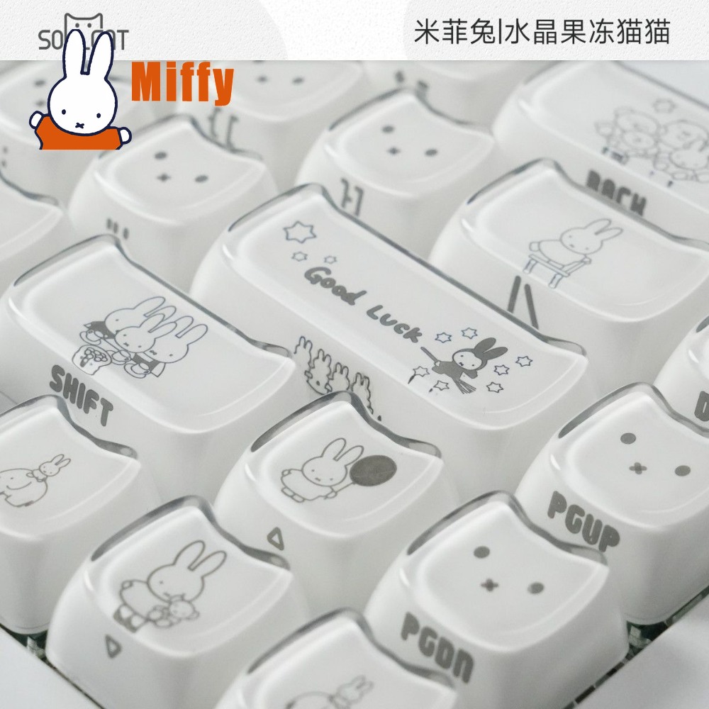 Kawaii Miffy Keycaps Cute Rabb - Gaming Keyboard He review and price
