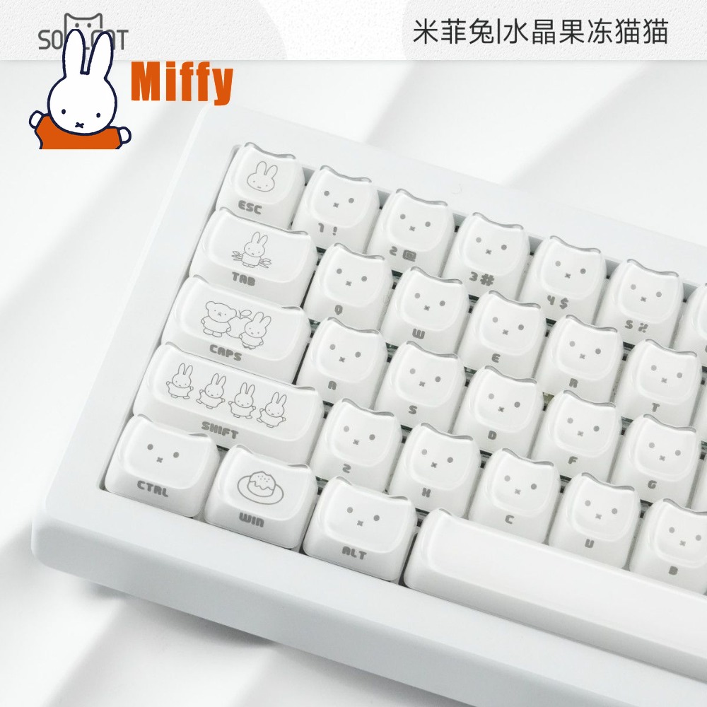 Kawaii Miffy Keycaps Cute Rabb - Gaming Keyboard He review and price