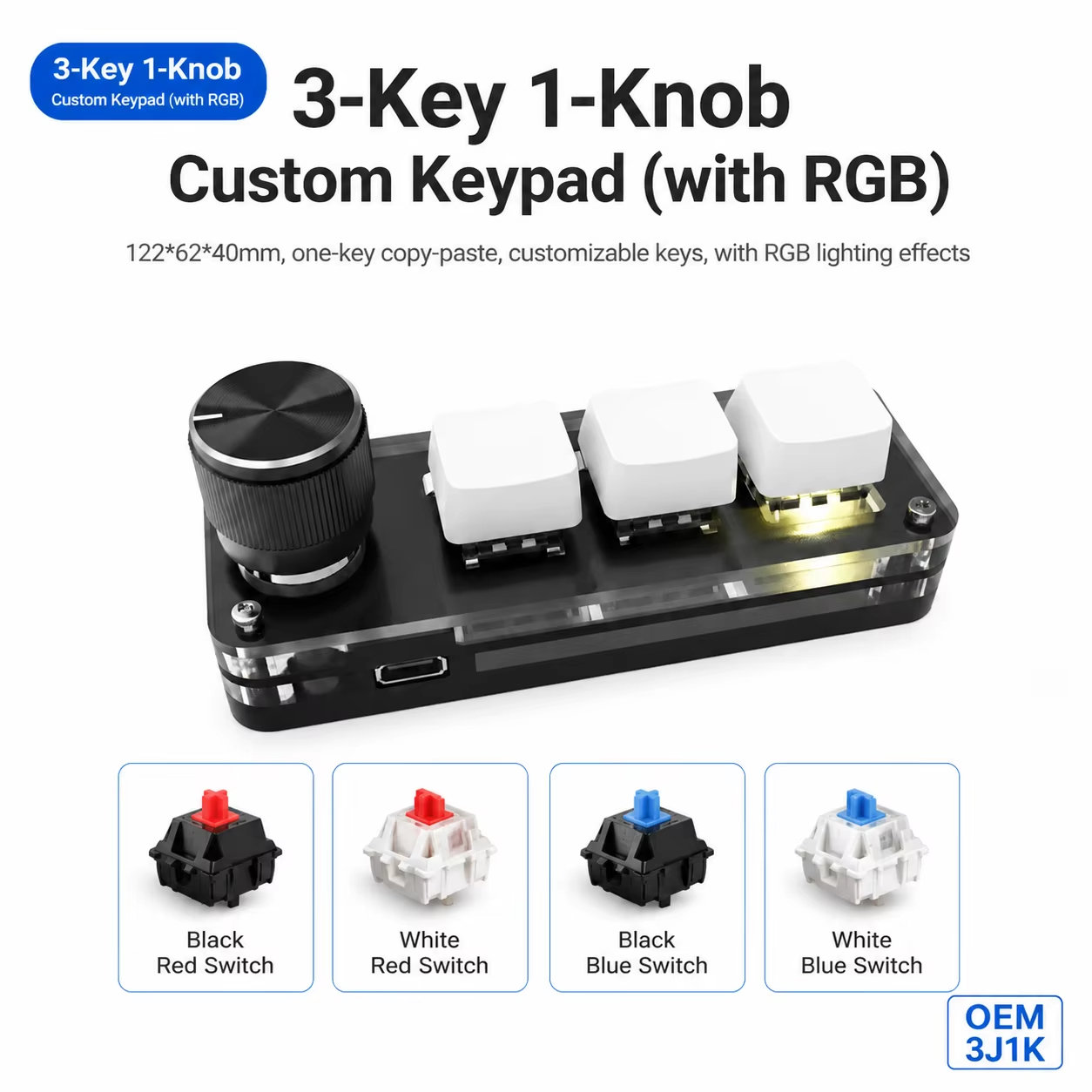 Programmable 3 Keys With Knob  - Gaming Keyboard Number Pad review and price
