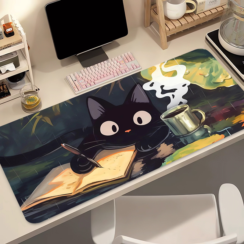 Kawaii Black Cat Silicone Soft - Gaming Keyboard And Mouse Pad review and price