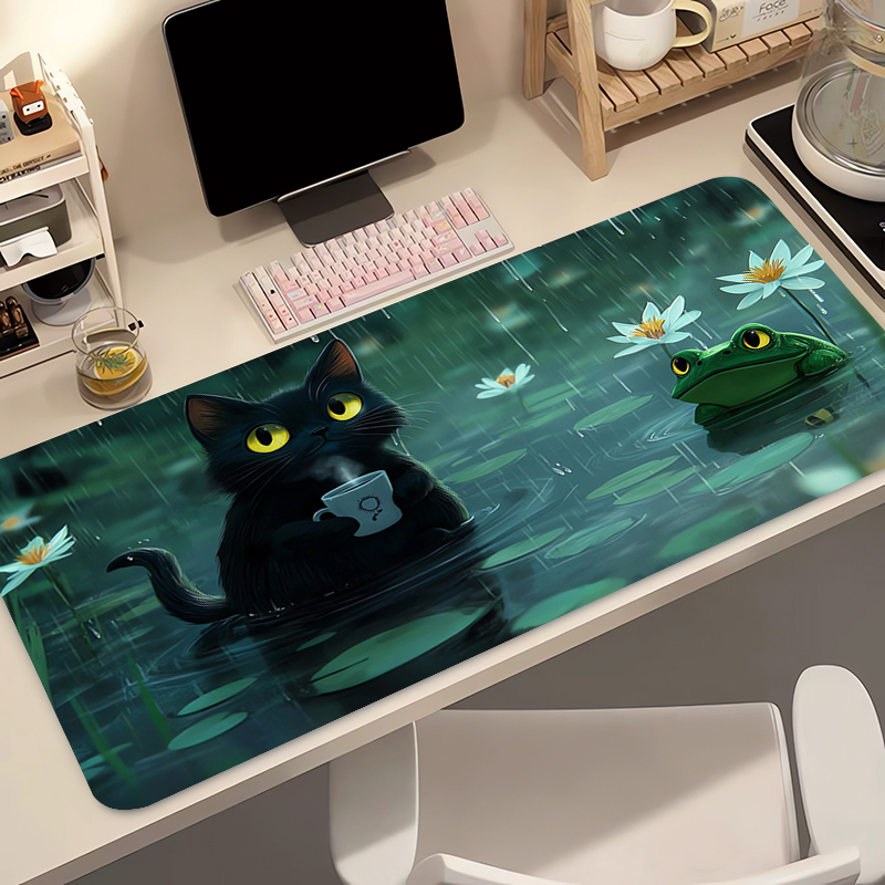 Kawaii Black Cat Silicone Soft - Gaming Keyboard And Mouse Pad review and price