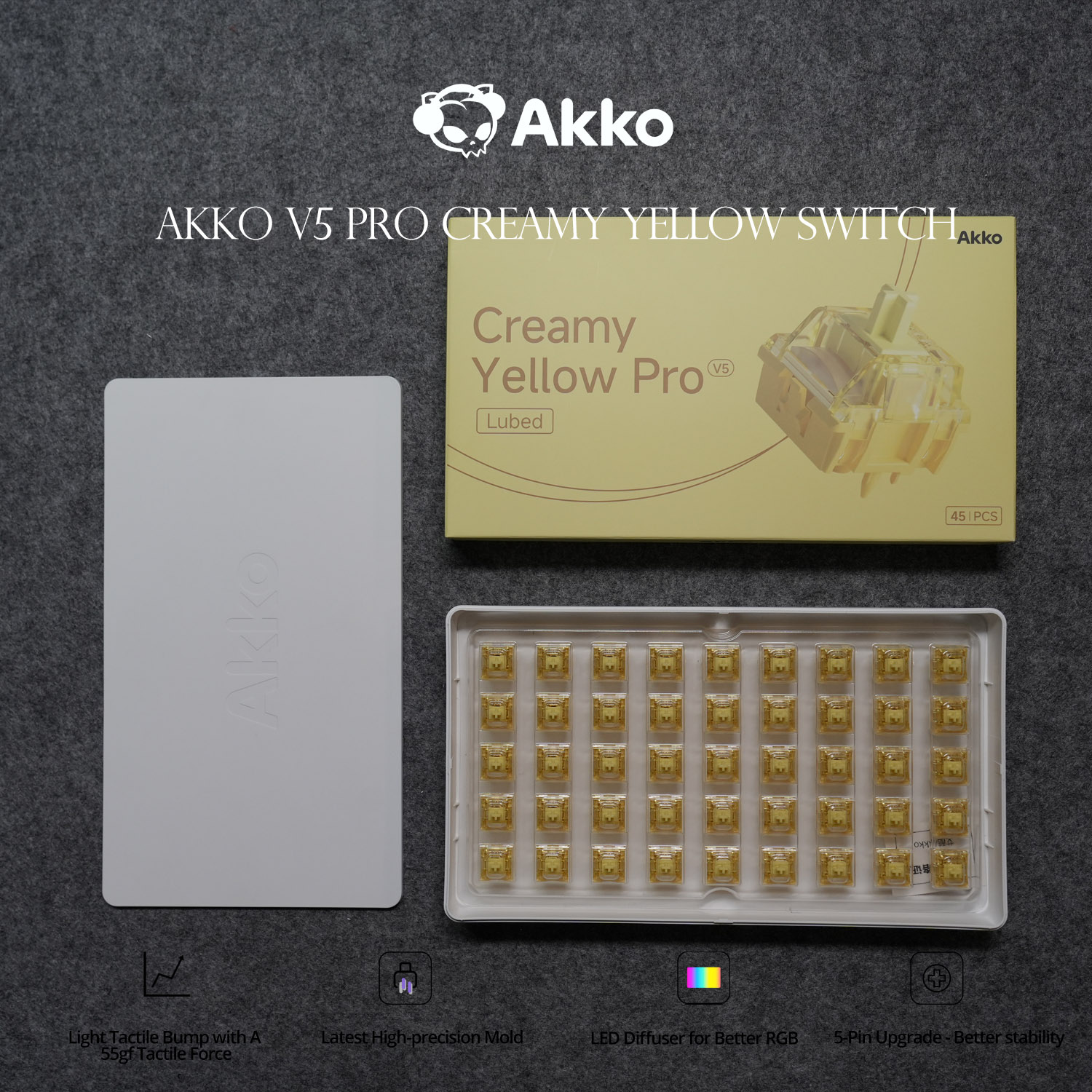 Akko V5 Pro Cream Yellow Switc - Keyboard Lube Kit review and price