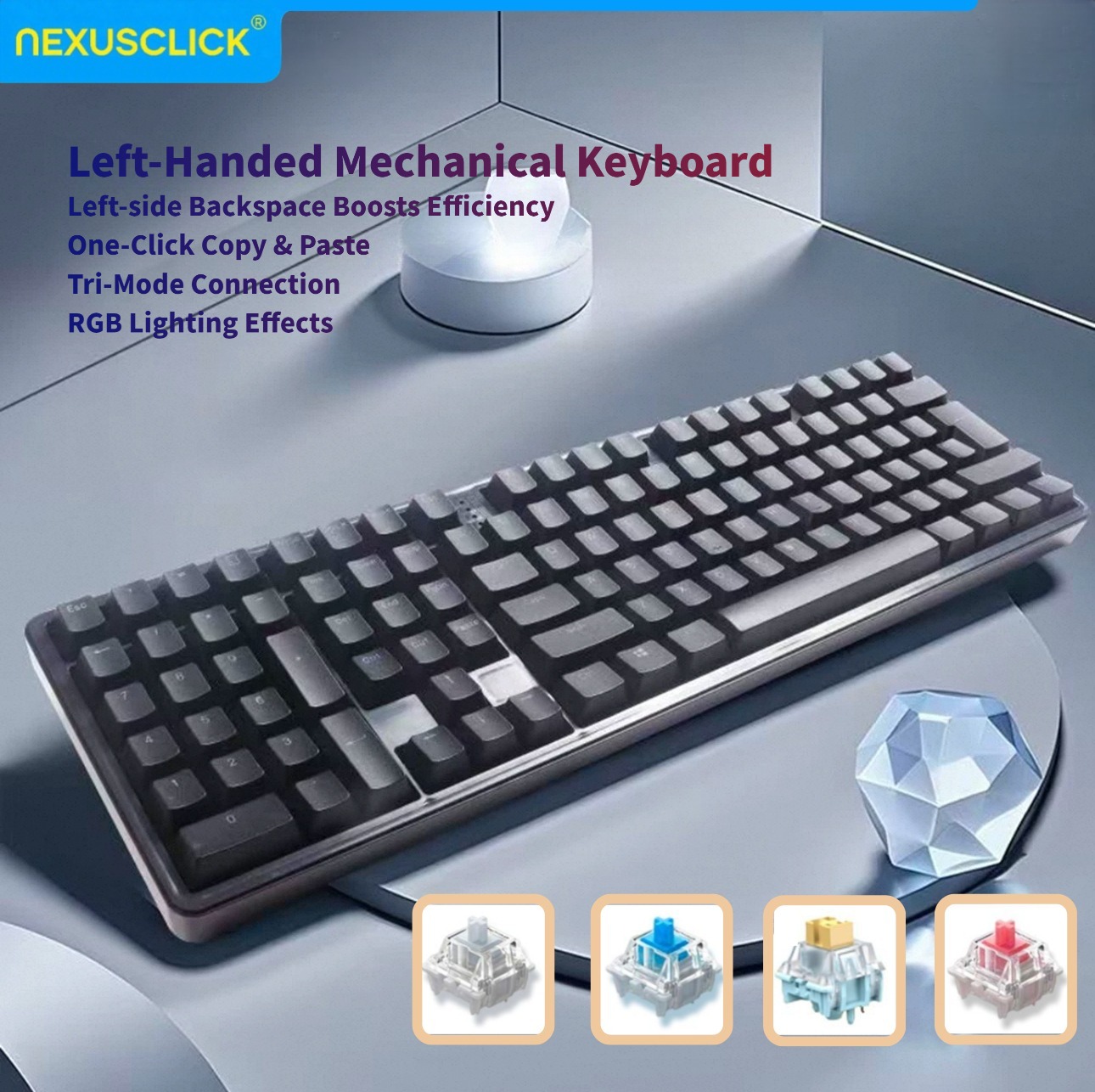 NexusClick Ergonomic Left Hand - Gaming Keyboard Number Pad review and price